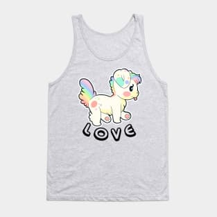 Kawaii Puppy Love Rainbow Tank Top